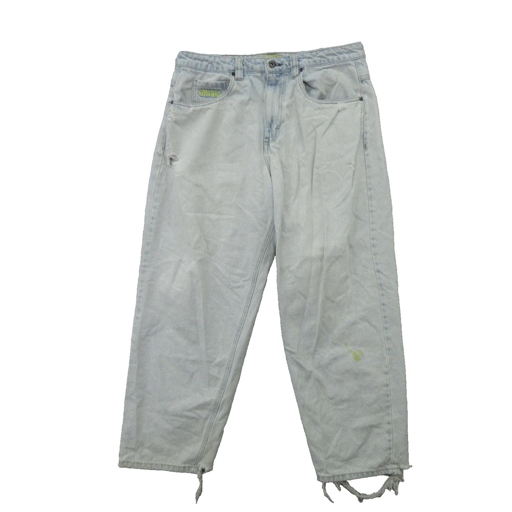 Empyre Jeans Mens 30 Light Wash Distressed Baggy Easy Bow Skater Thrashed VTG